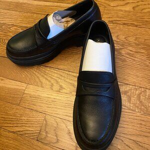 New Patina Black Leather Zoe Chunky Loafer